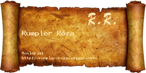 Rumpler Róza névjegykártya